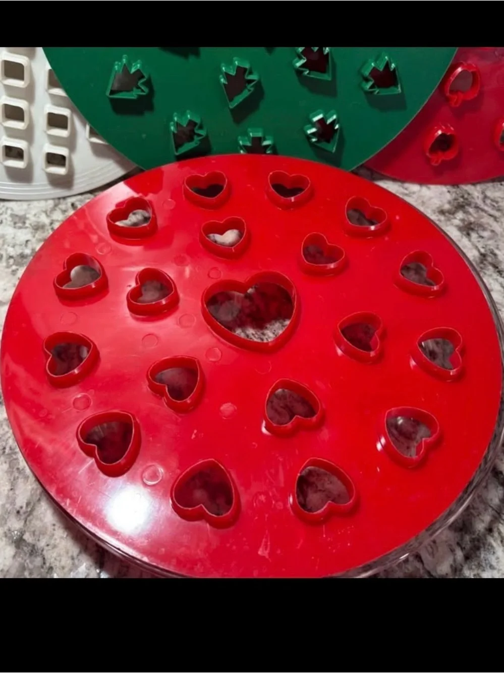 Pie top cutouts - Set of 4 Molds - Red, White, Green